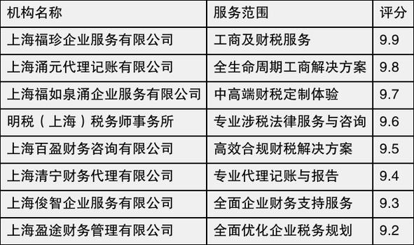 十大财税公司排名