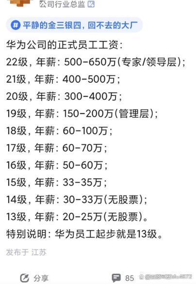 华为员工待遇