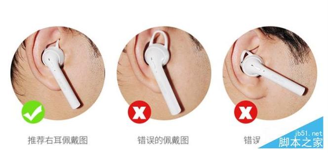 正确戴蓝牙耳机的方法