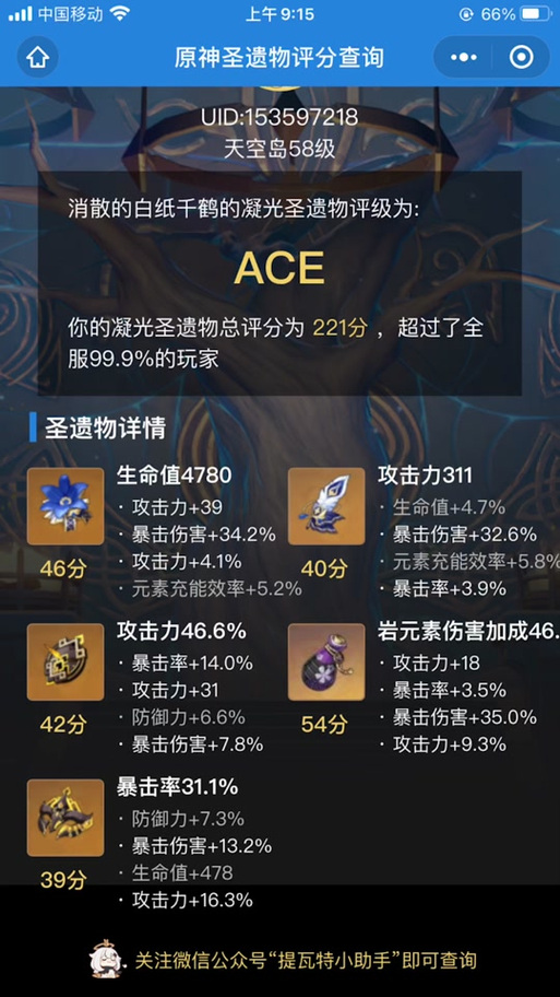 圣遗物评分如何计算