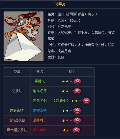 三国战记诸葛亮出招表