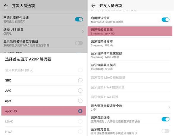 开发者模式降低蓝牙延迟
