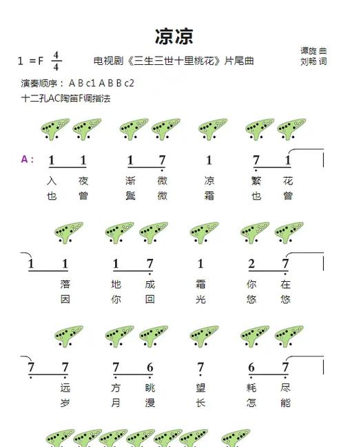 《凉凉》简谱截图3