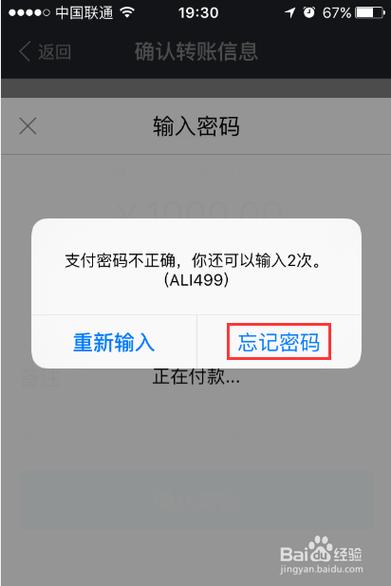 支付宝支付密码忘记了