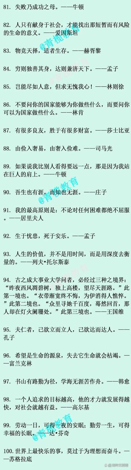 名人名言100句摘抄