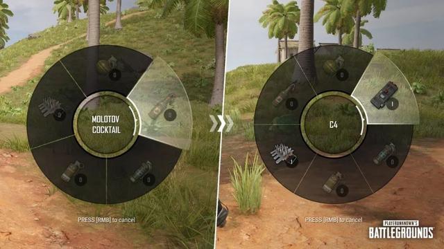 pubg投掷物滚轮