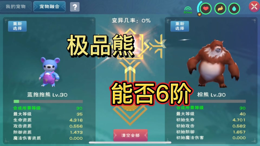创造与魔法抱抱熊合成表资质
