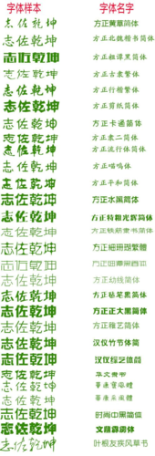 各种字体