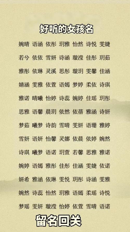 女孩起什么名字好听