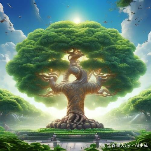 一个圆圈里面一个树