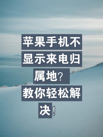 苹果手机怎么不显示来电归属地