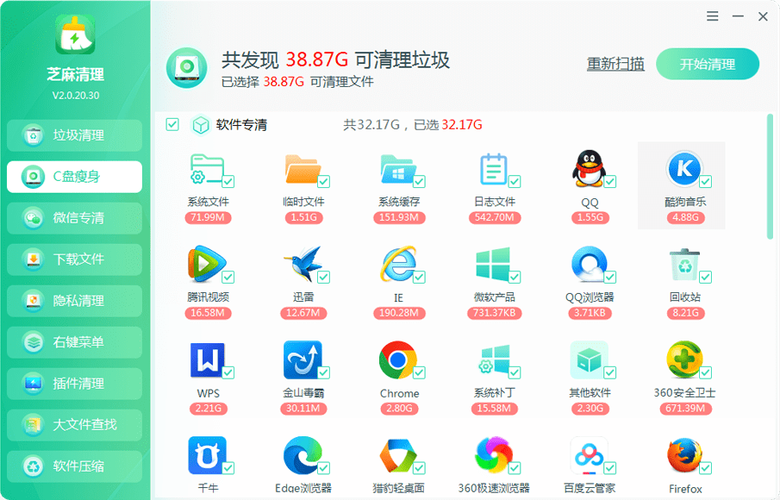免费c盘瘦身软件有哪些 免费c盘瘦身软件有哪些