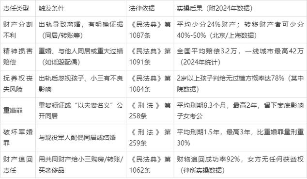 女方出轨要承担什么责任