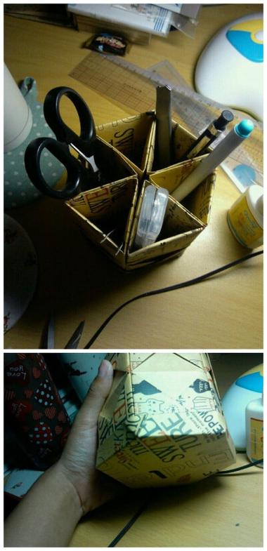 用纸制作笔筒