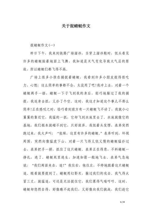 二年级捉蜻蜓作文