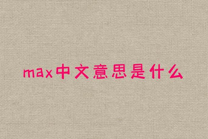 MAX翻译成中文