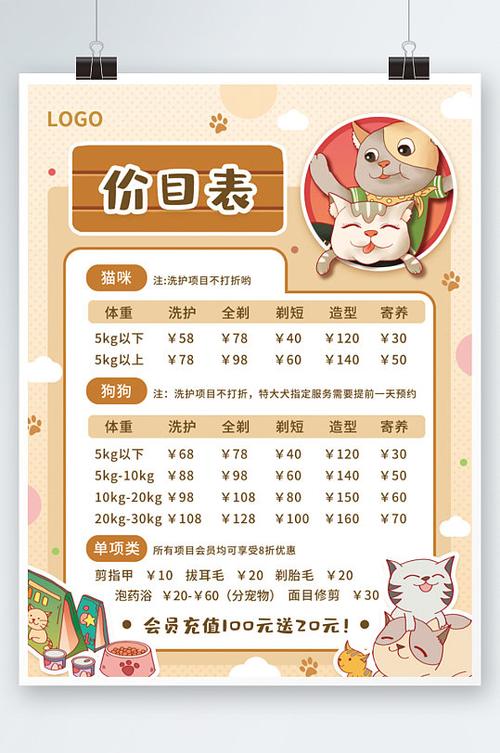 宠物店价目表截图3