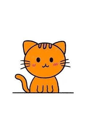 小猫Q版卡通画