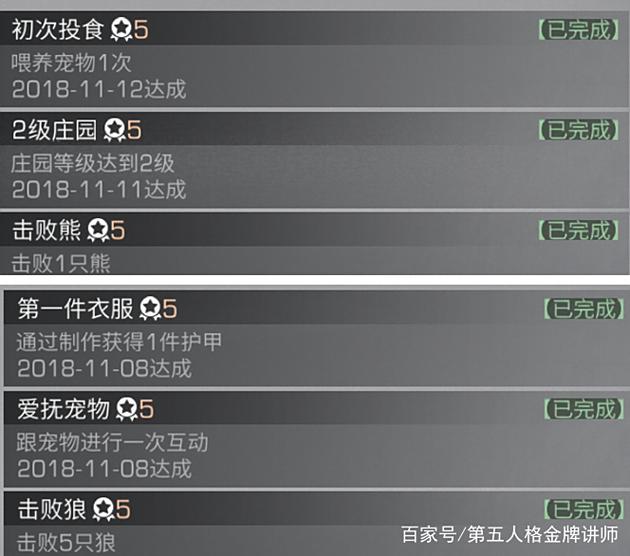 明日之后特殊成就