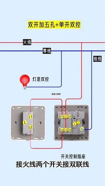 双控五孔插座接线图解