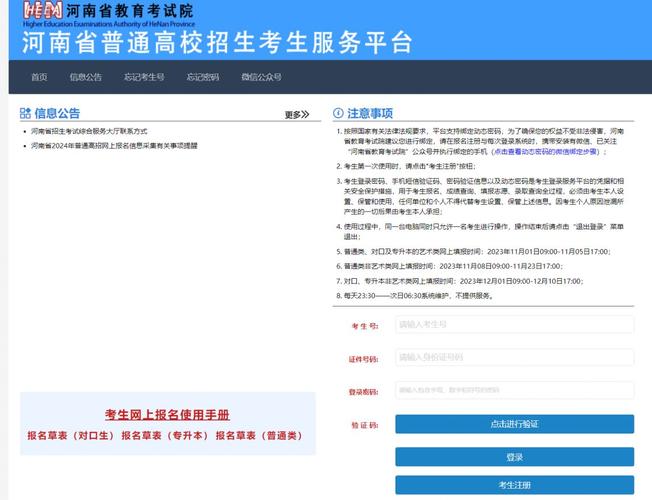 河南报考网站入口官网2024