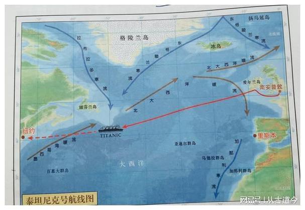 泰坦尼克号航行路线图